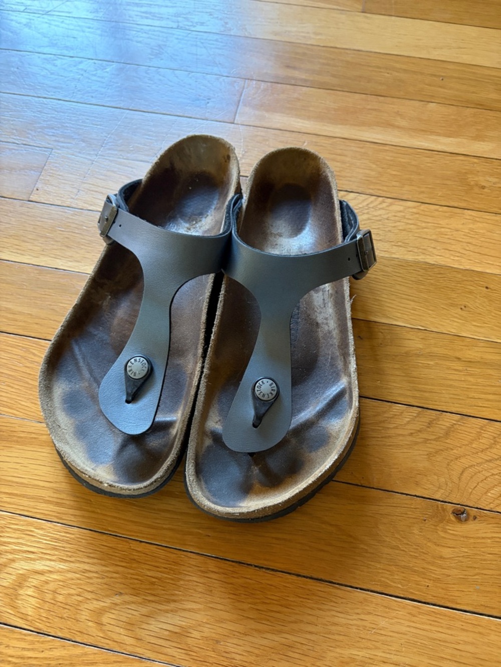 Birkenstock gizeh birko flor sandals in steel grey